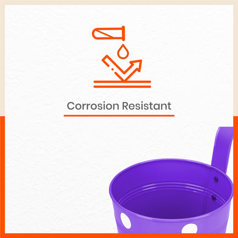 RUI Hanging Metal Pot Holders / Planters for Home / Balcony / Garden | Purple